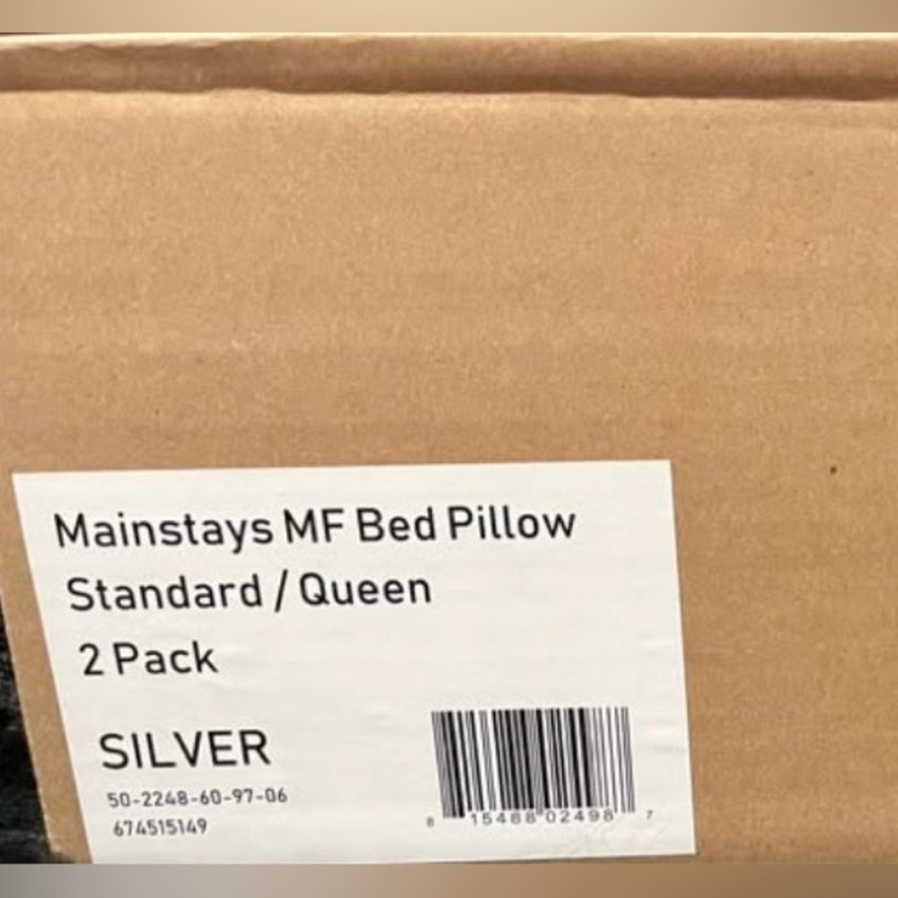 Mainstays Silver MF Bed Pillow Set